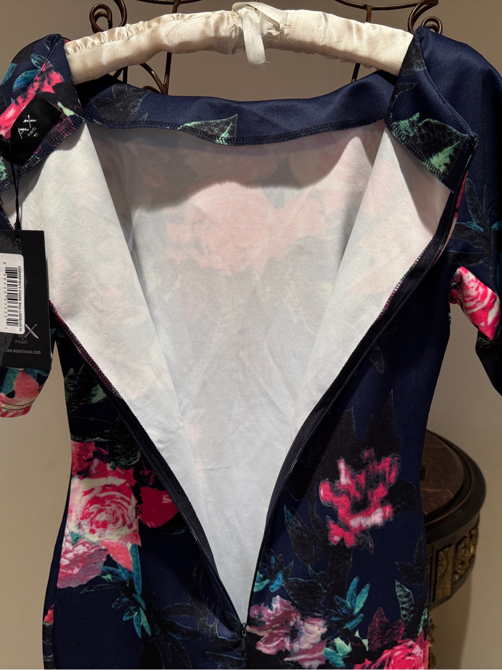 Ax Paris Navy & Rose Floral Midi Dress — image 3 of 5